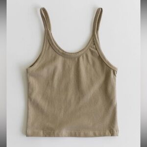 Arq Cropped Tank Top in Taupe size small